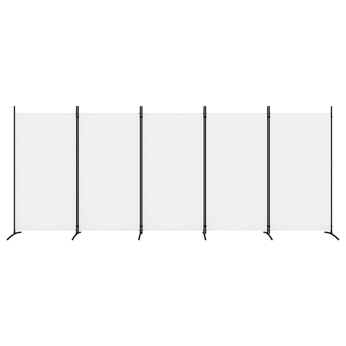 PARAVENT 5Er Set Weiss 433/180 Cm Stoff - Weiß, Textil (50/180/433cm) - vidaXL