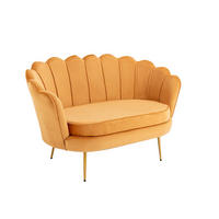 SOFA ohne Schlafmöglichkeit - -Sitzer - Samt, Stoff - Senffarben - - Dunkelgelb, Textil (124/78/73cm) - Vente-Unique