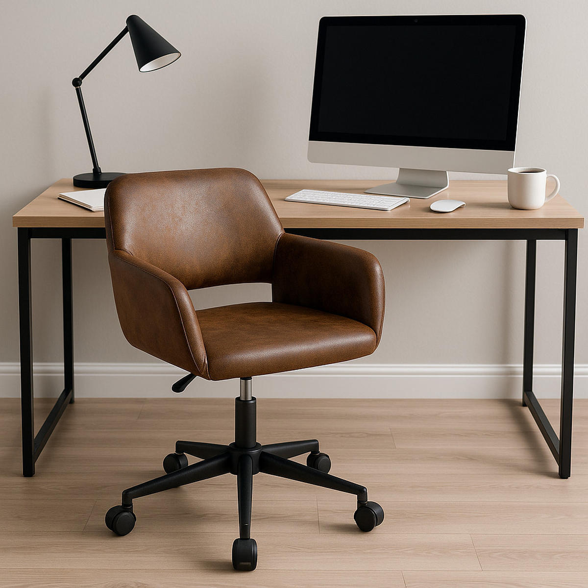 KINDERDREHSTUHL braun - Braun, Holzwerkstoff/Textil (55/85/56cm) - Urban Meuble