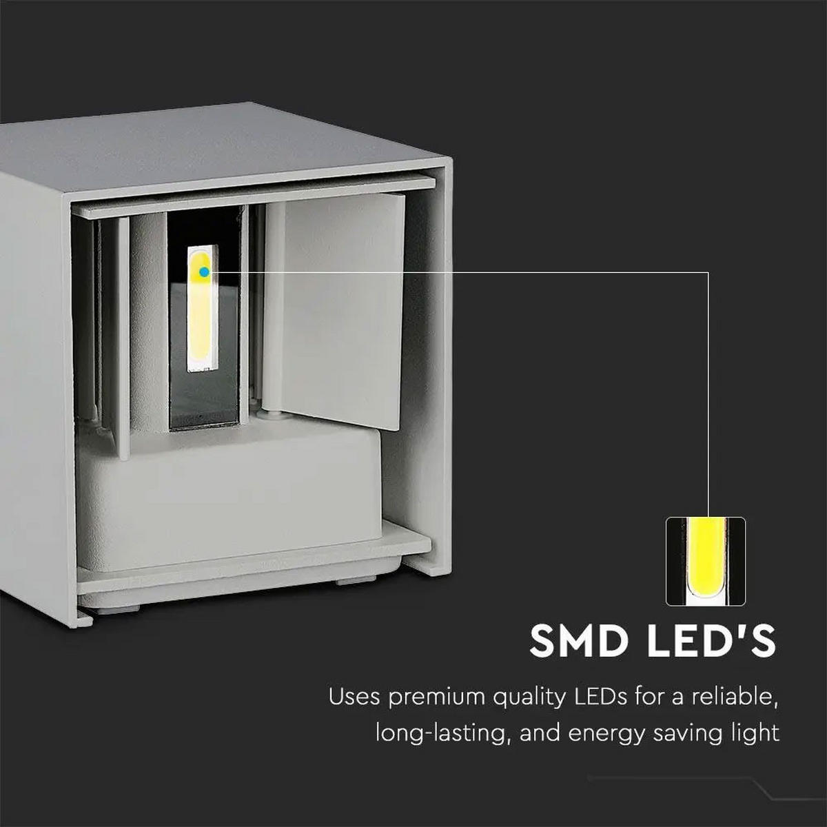 LED WANDLEUCHTE Grau Aluminium - Grau, Metall (10/10/10cm)
