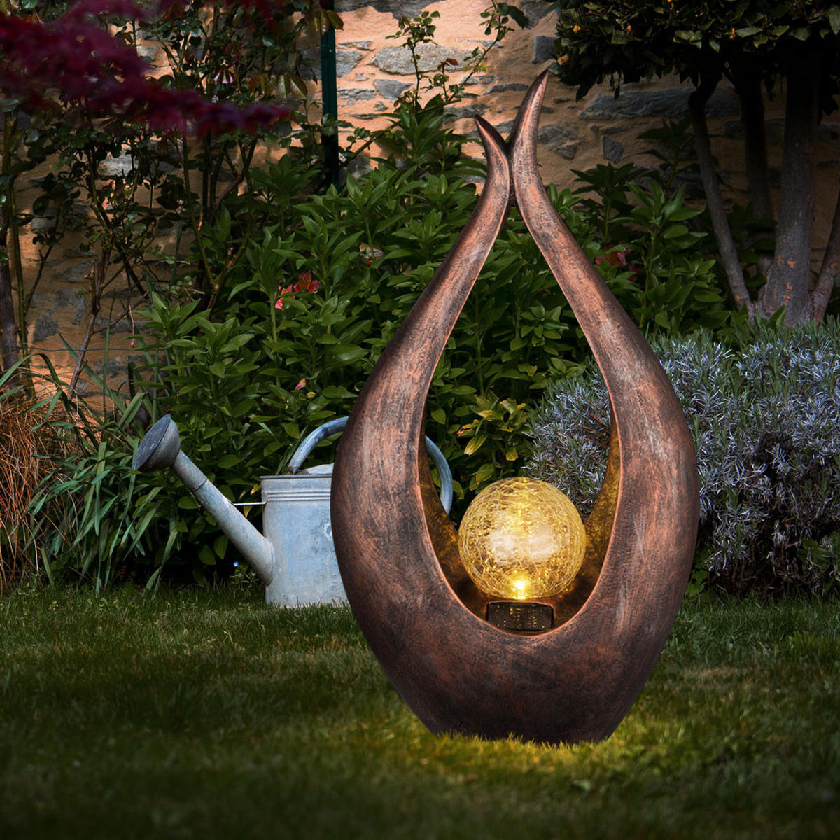 LED AUSSENLEUCHTE MONA Bronze Glas - Bronzefarben, Glas/Kunststoff (13/47.5/25cm)