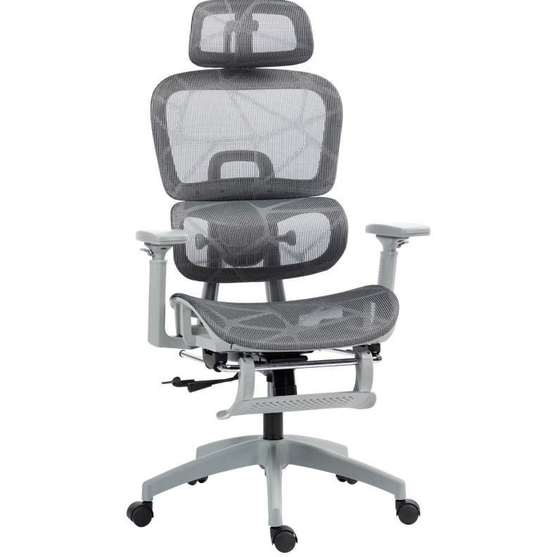 DREHSTUHL 66/64/114-122 cm, ergonomisch verstellbar, neigbar bis 135°, Grau - Grau, Kunststoff (64/122/66cm) - Redom
