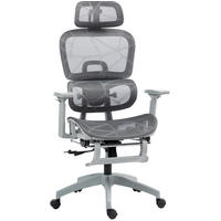 DREHSTUHL 66/64/114-122 cm, ergonomisch verstellbar, neigbar bis 135°, Grau - Grau, Kunststoff (64/122/66cm) - Redom