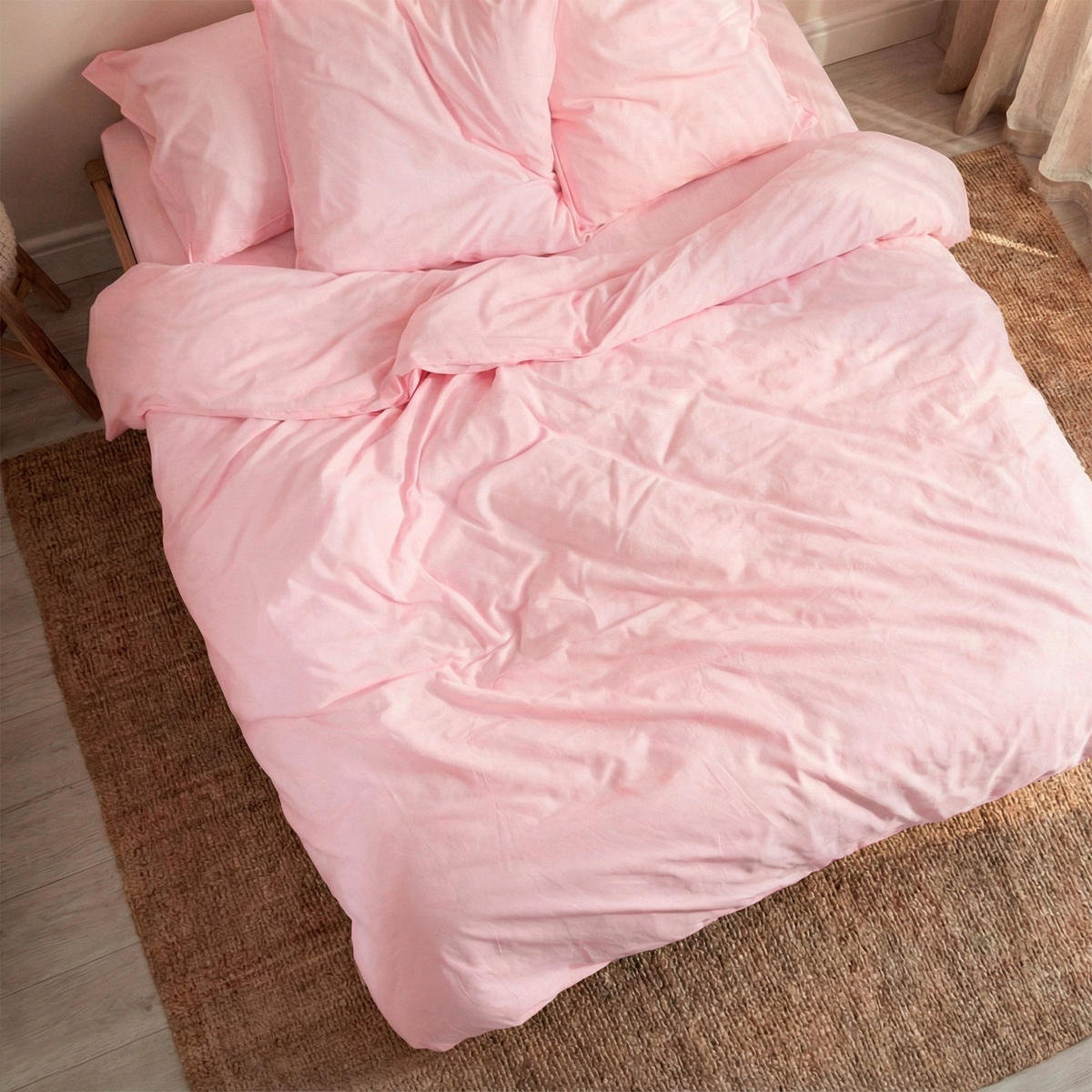 BETTBEZUG Basic Hellrosa 135/140x200 cm (Standardgrösse) - Rosa, Textil (140/200cm) - Happy Friday