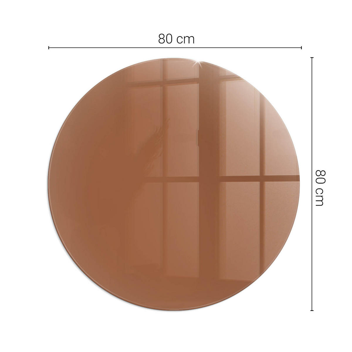 GLASPLATTE für Kamin Ø 80 cm - Braun, Glas (80/80/0.4cm) - TULUP