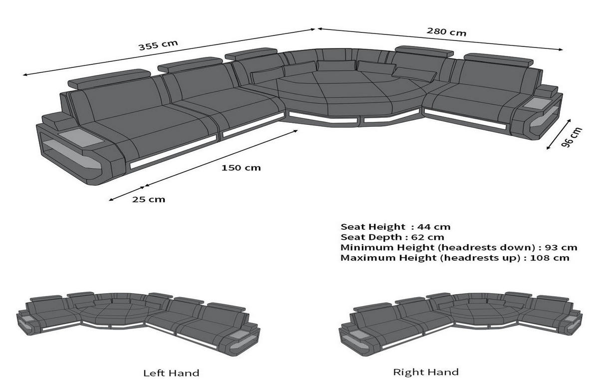 LEDERSOFA Asti L - Weiß, Leder (280/355cm) - Sofa Dreams