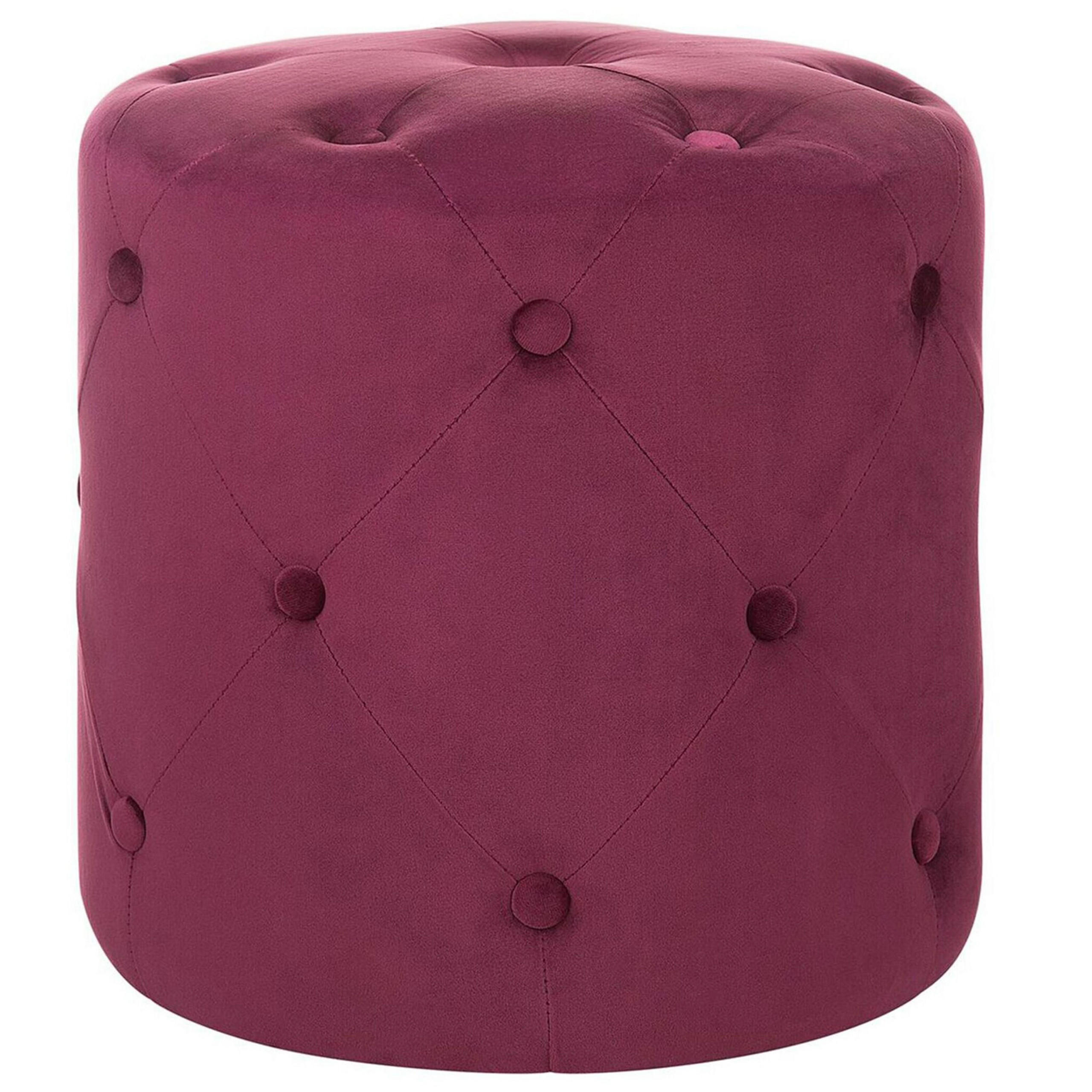 POUF Corolla 40/40/40 cm - Rot, Textil (40/40/40cm) - Beliani