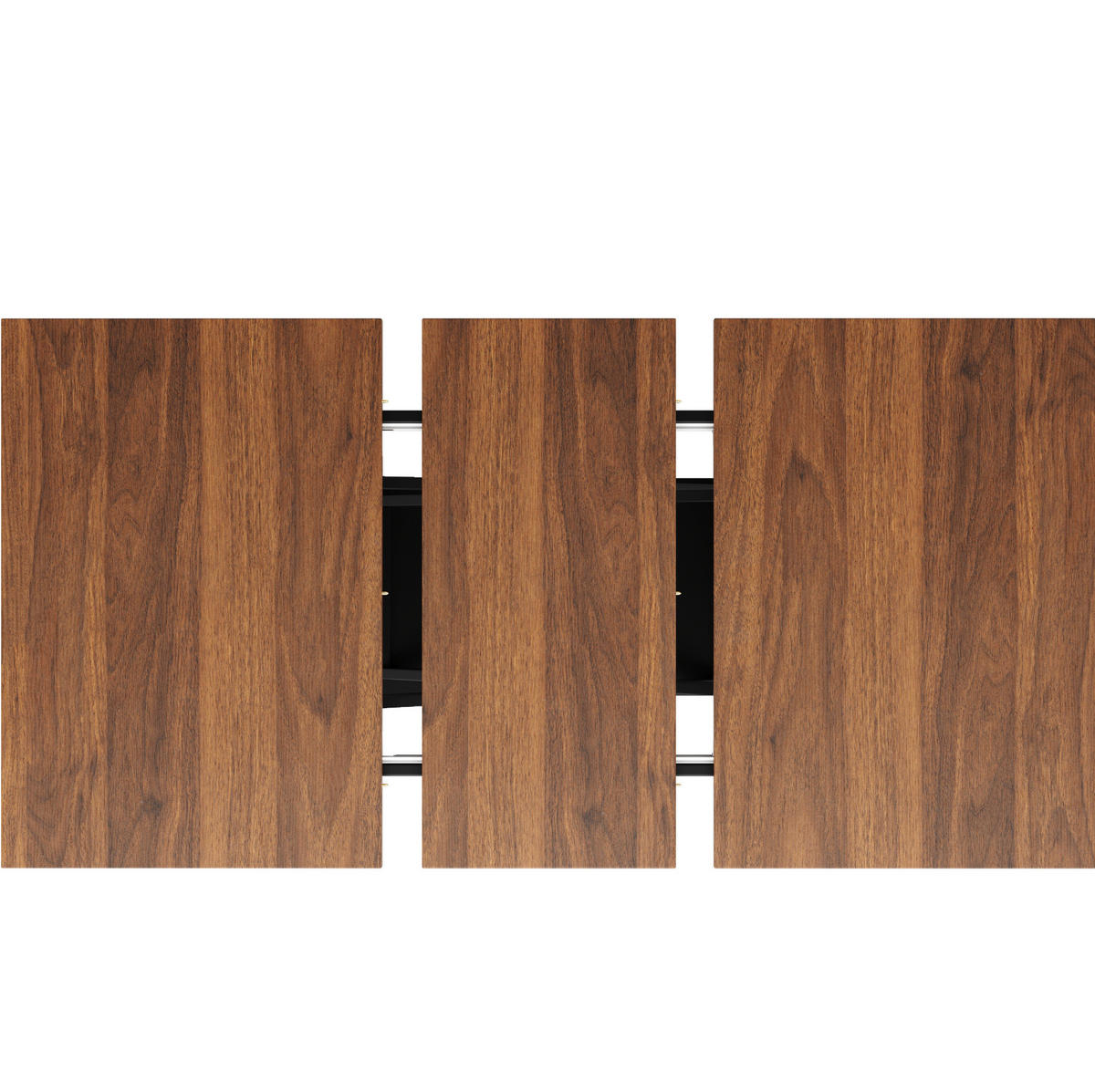 ROZKLÁDACÍ jídelní stůl 120-160/80/75 cm s teleskopickým rozkladem, křížovými kovovými nohami a odolnou deskou, Ořechová/černá - barva vlašského ořechu, kompozitní dřevo (120/80/75cm) - Redom