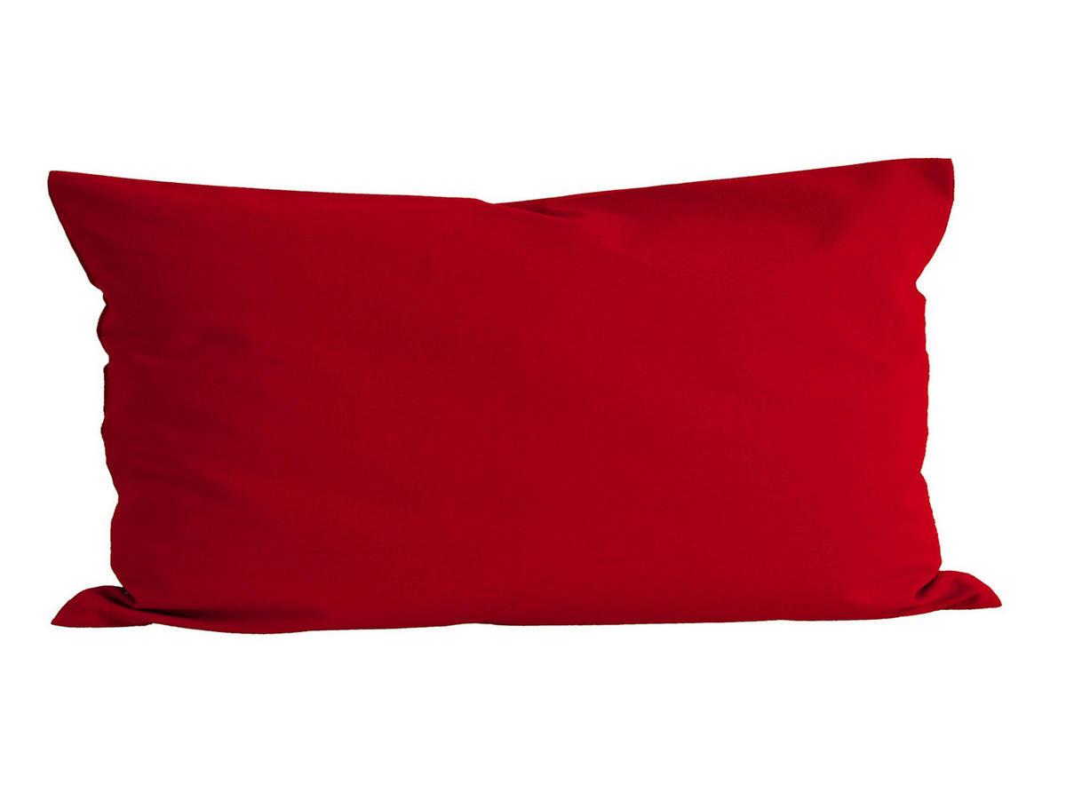 KISSENBEZUG Basic 100% Baumwolle rot 80/40 cm - Rot, Textil (40/80cm) - beties Heimtextil