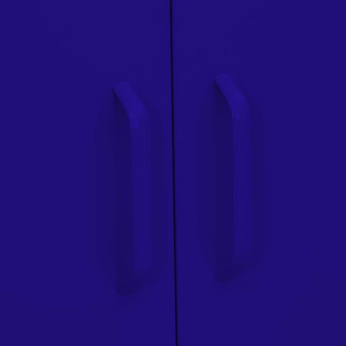 SIDEBOARD mit 2 Türen und verstellbaren Einlegeböden, 80/35/101,5 cm, aus Stahl, in Marineblau - Blau, Metall (80/101.5/35cm) - vidaXL