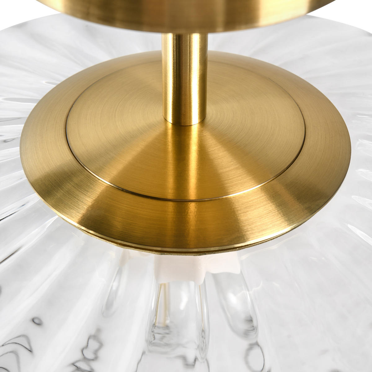 DECKENLAMPE Transparent Siepre - Transparent/Goldfarben, Glas (30/30/22cm) - Beliani