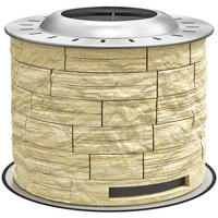 FEUERSCHALE, Edelstahl, Gelb - Gelb, Metall (52/39/52cm) - Outsunny