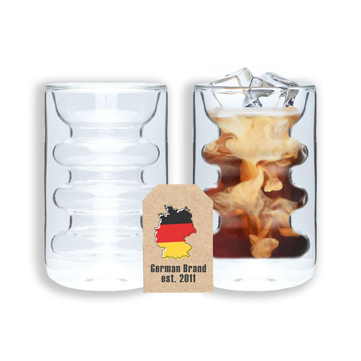 KAFFEE GLÄSER 190ml (2-tlg.) - Transparent, Glas - Intirilife