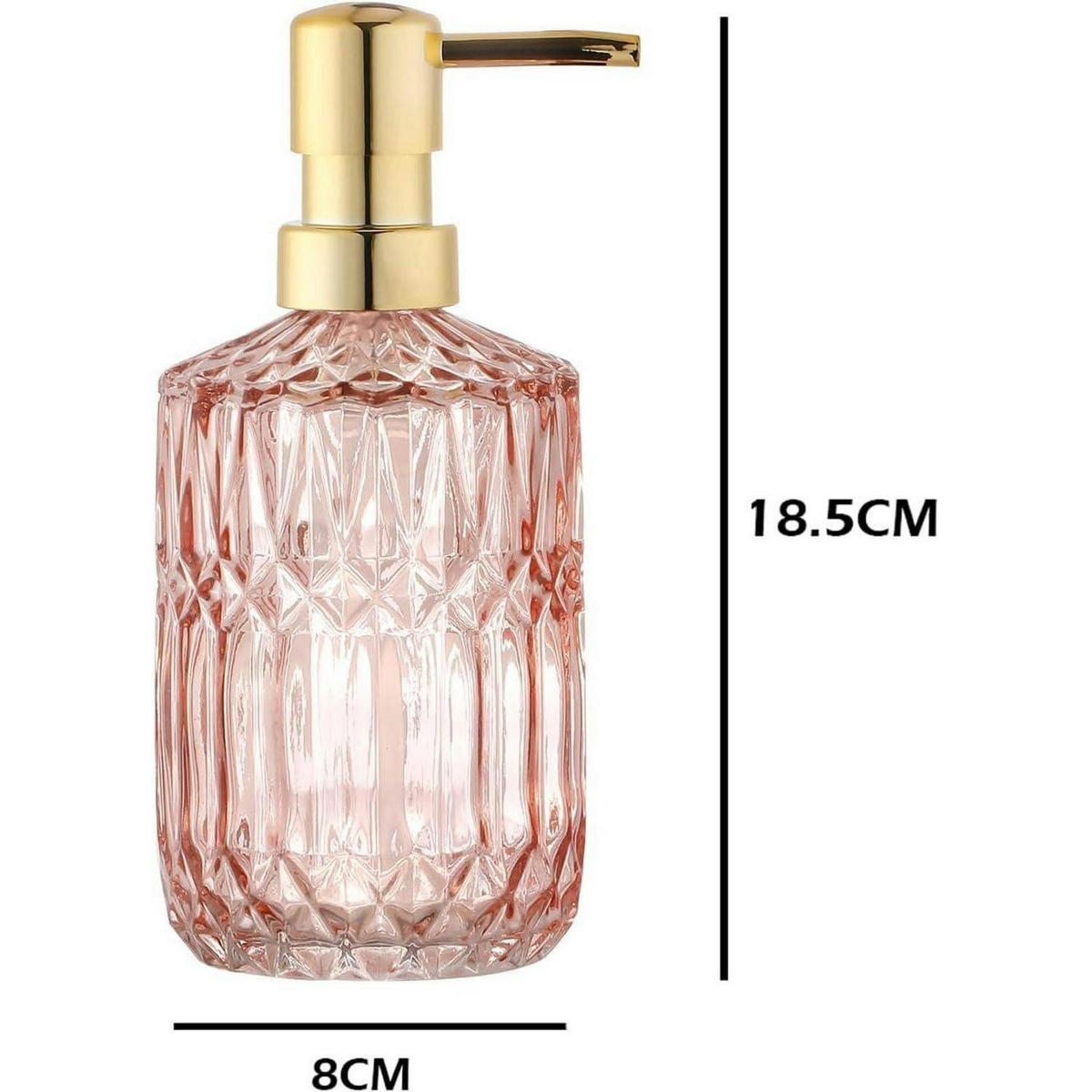 SEIFENSPENDER Glas Rosa - Rosa, Glas (8/18.5/8cm)