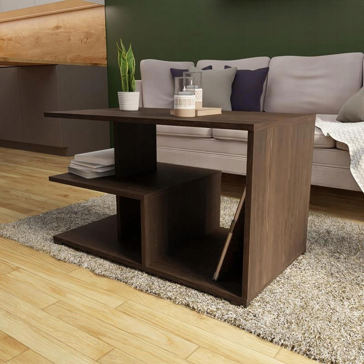 COUCHTISCH TEXAS EX3 Wenge 90/51/55 cm - Wengefarben, Holzwerkstoff (51/90/55cm) - Matkam Möbel