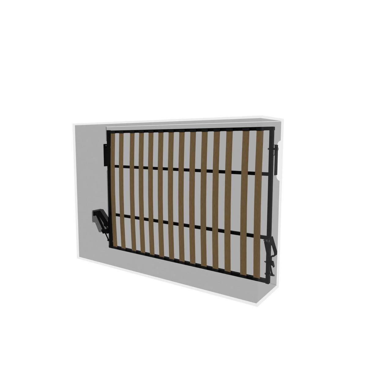 SCHRANKBETT Morphy Einbaubares 200x150 Horizontal - Weiß, Holz/Metall (200/150cm) - WallBedKing