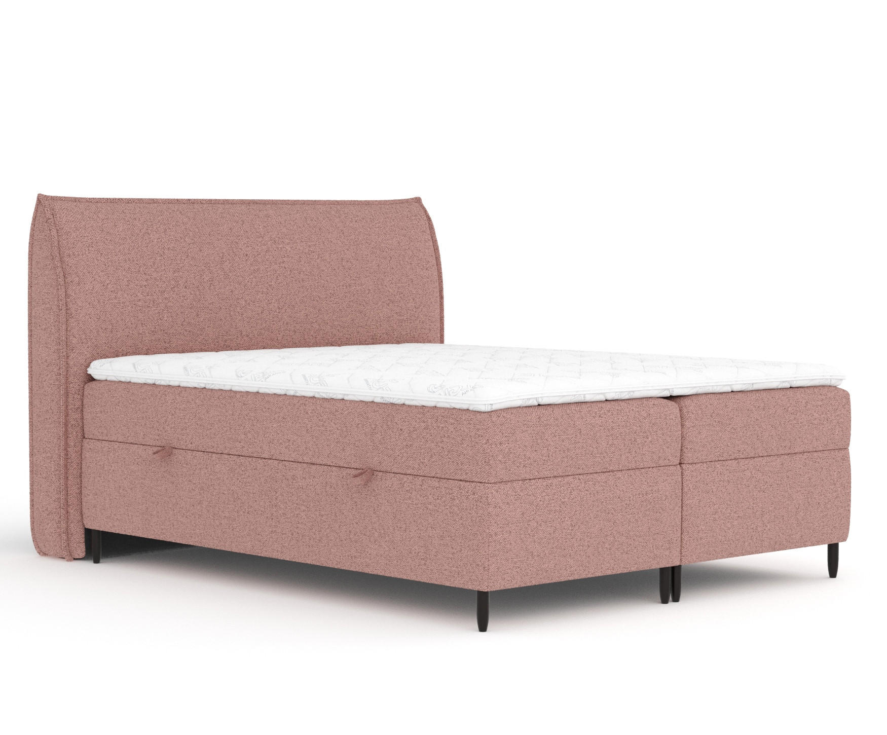 BOXBETT 180/200 cm Corvus, in Rosa, Matratze, Topper, Bettkasten, H4 = sehr fest - Pink/Schwarz, Holz/Holzwerkstoff (180/200cm) - Maison de Reve