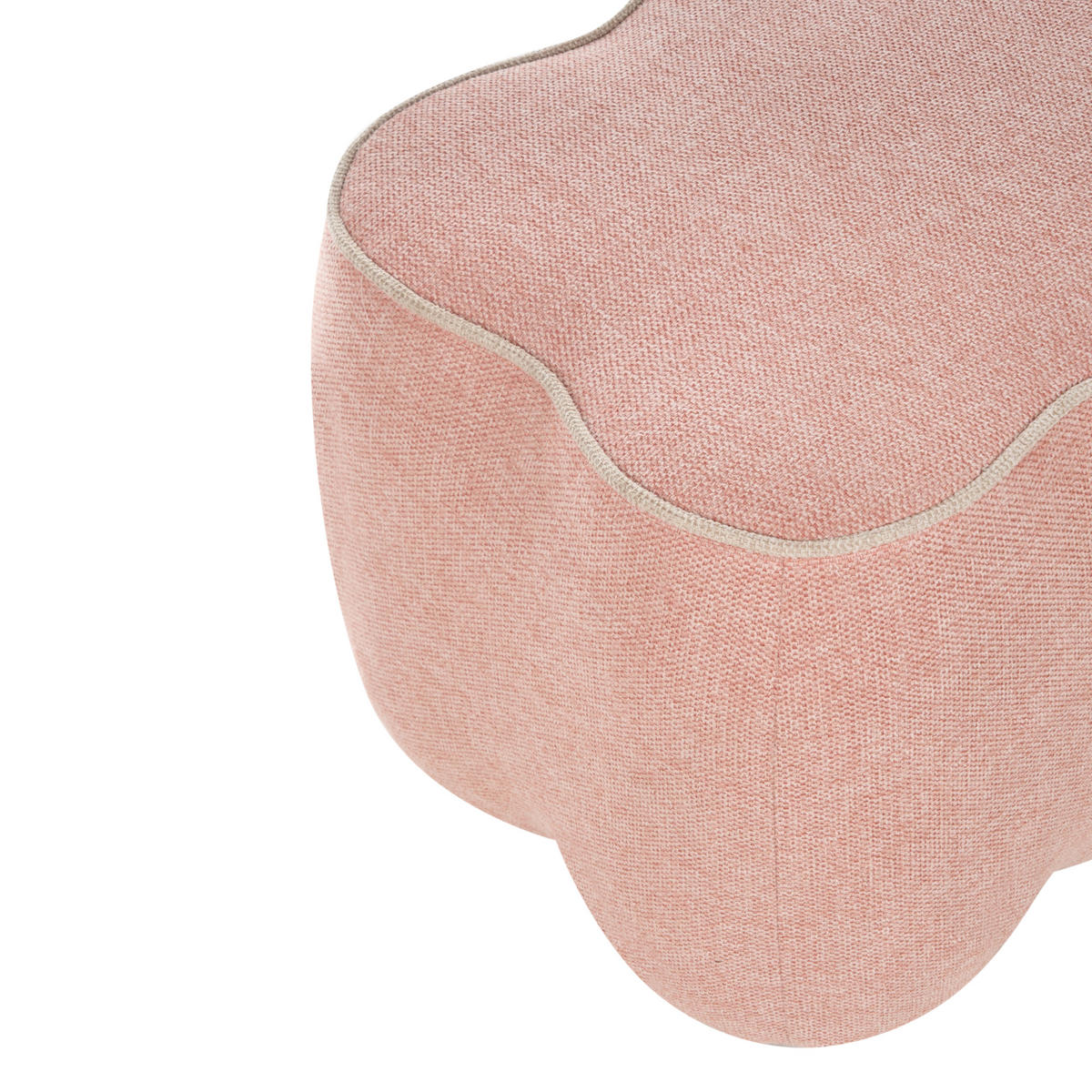 ČALOUNĚNÁ LAVICE Látka Růžová Juno - béžová, textil (69/38/38cm) - Beliani