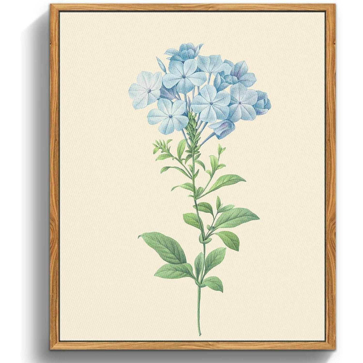 LEINWANDBILD mit Rahmen Botanisch 30 x 40 cm - Blau, Holz (30/0.5cm)