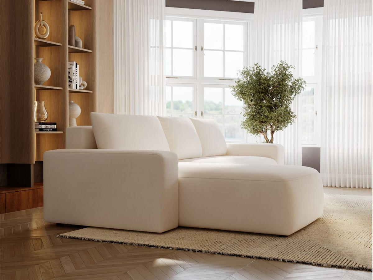 ECKSOFA Tazones Creme Links - Creme, Holz/Kunststoff (250/165cm) - Graingold