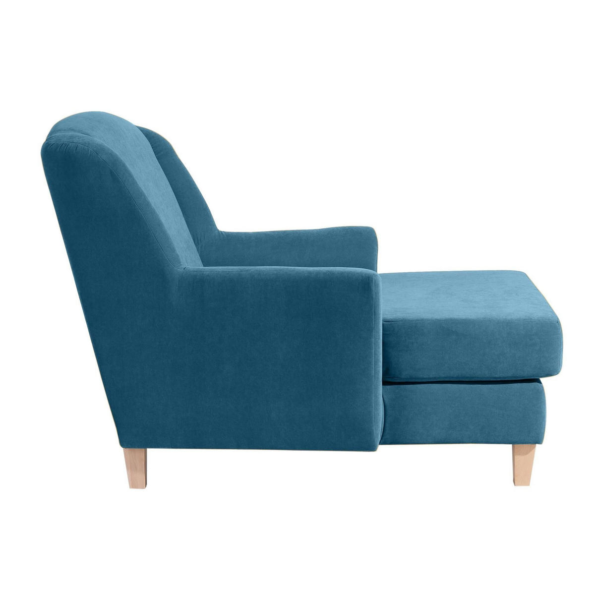 SESSEL XXL Karil Bezug Veloursstoff Buche natur / petrol - Blau, Kunststoff (136/107/142cm) - 58aufmkessel