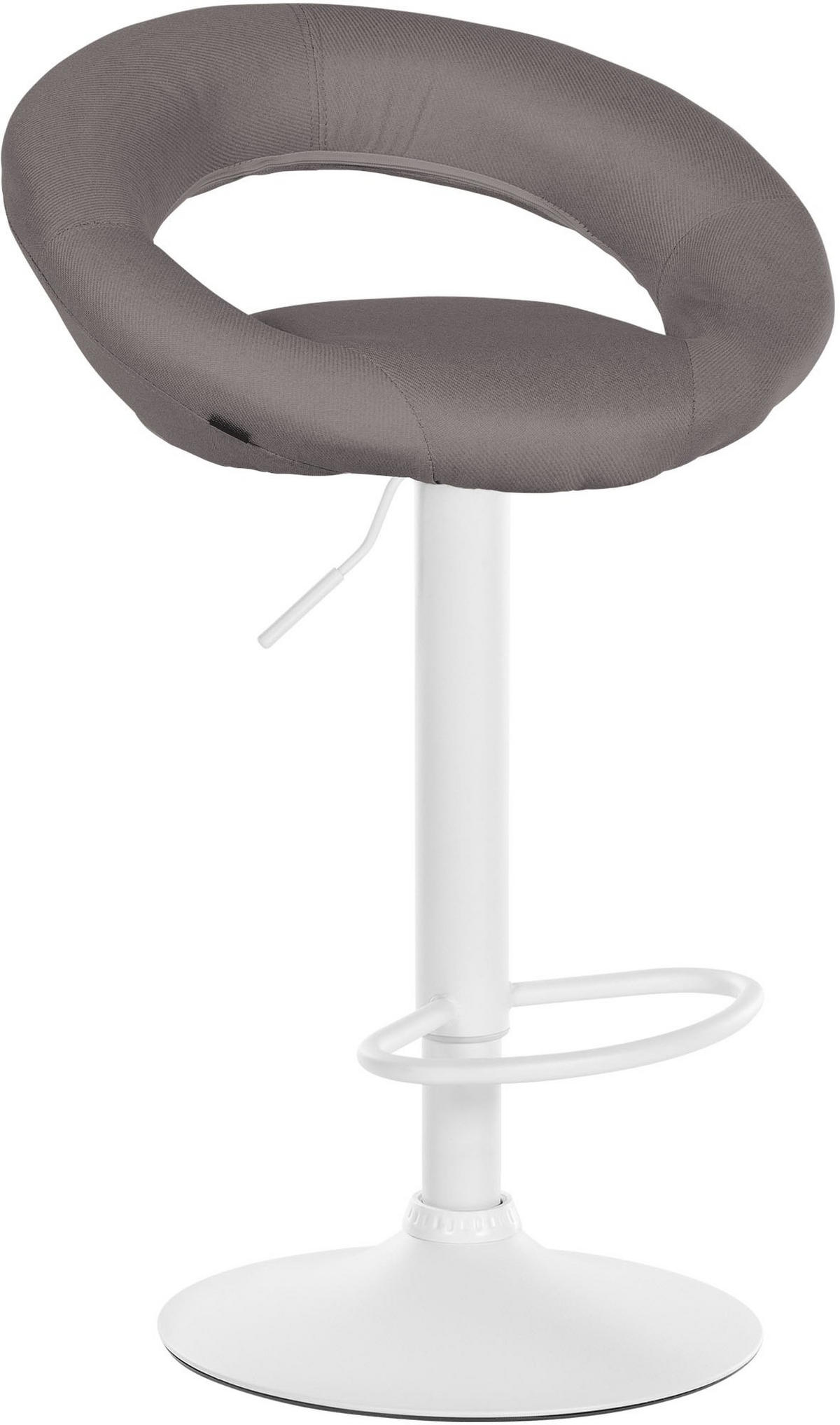 BARHOCKER Stoff grau - Weiß/Grau, Textil/Metall (52/77/47cm) - CLP