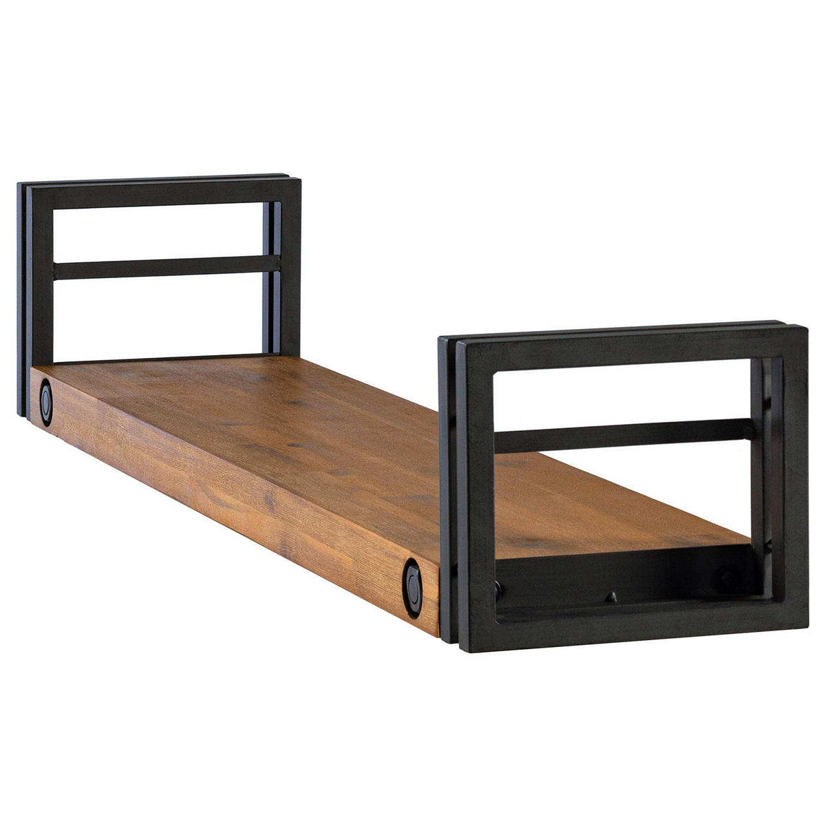 WANDBOARD mit Seitenleisten - Akazie massiv / Metall - Akaziefarben, Holz (110/19/20cm) - home24