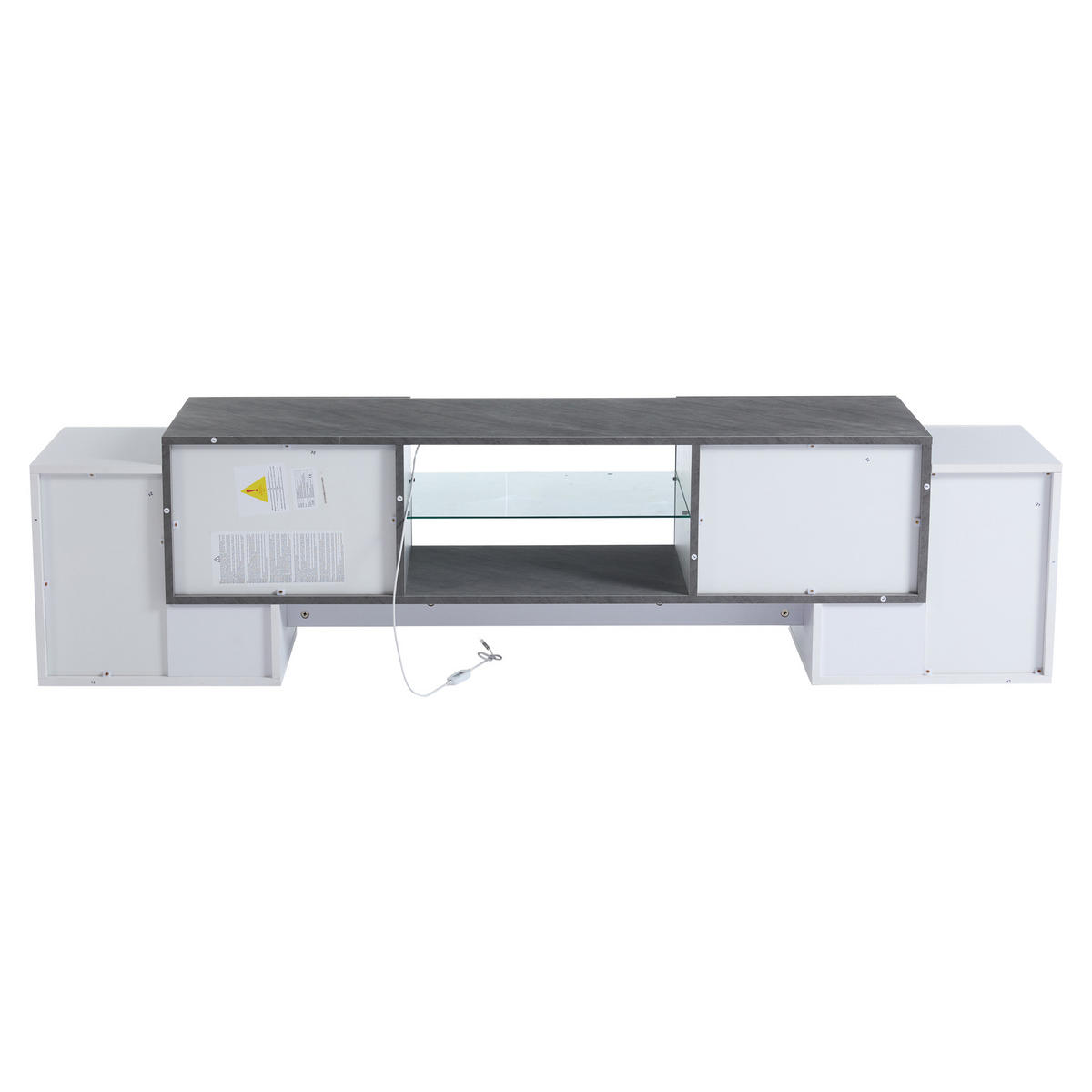 TV LOWBOARD Weiß und Grau 180/40/46 cm - Weiß/Grau, Holzwerkstoff (40/46.5/180cm) - Urban Meuble