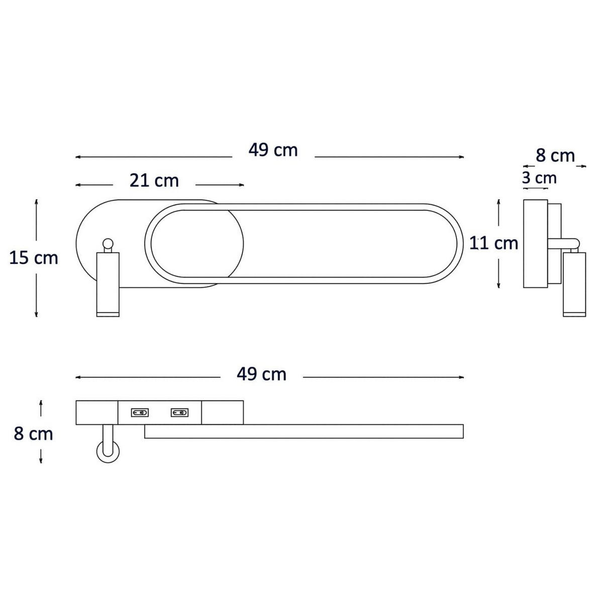 WANDLEUCHTE Jena, Messing, 49cm - Goldfarben, Metall (15/49/49cm) - KOSILUM