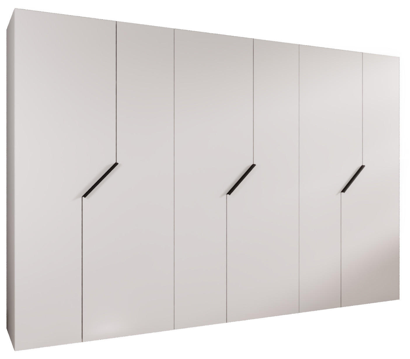 DREHTÜRENSCHRANK 202/300/52 6-türig - Schwarz/Weiß, Holz/Metall (300/202/52cm) - Abiks Möbel