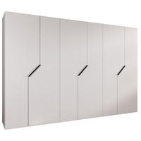 DREHTÜRENSCHRANK 202/300/52 6-türig - Schwarz/Weiß, Holz/Metall (300/202/52cm) - Abiks Möbel