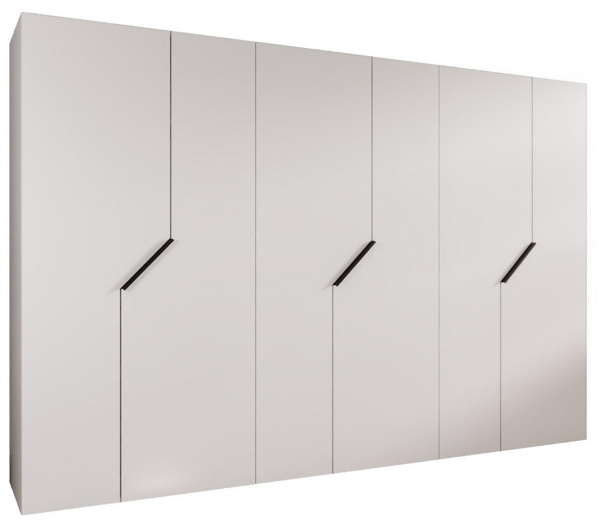 DREHTÜRENSCHRANK 202/300/52 6-türig - Schwarz/Weiß, Holz/Metall (300/202/52cm) - Abiks Möbel