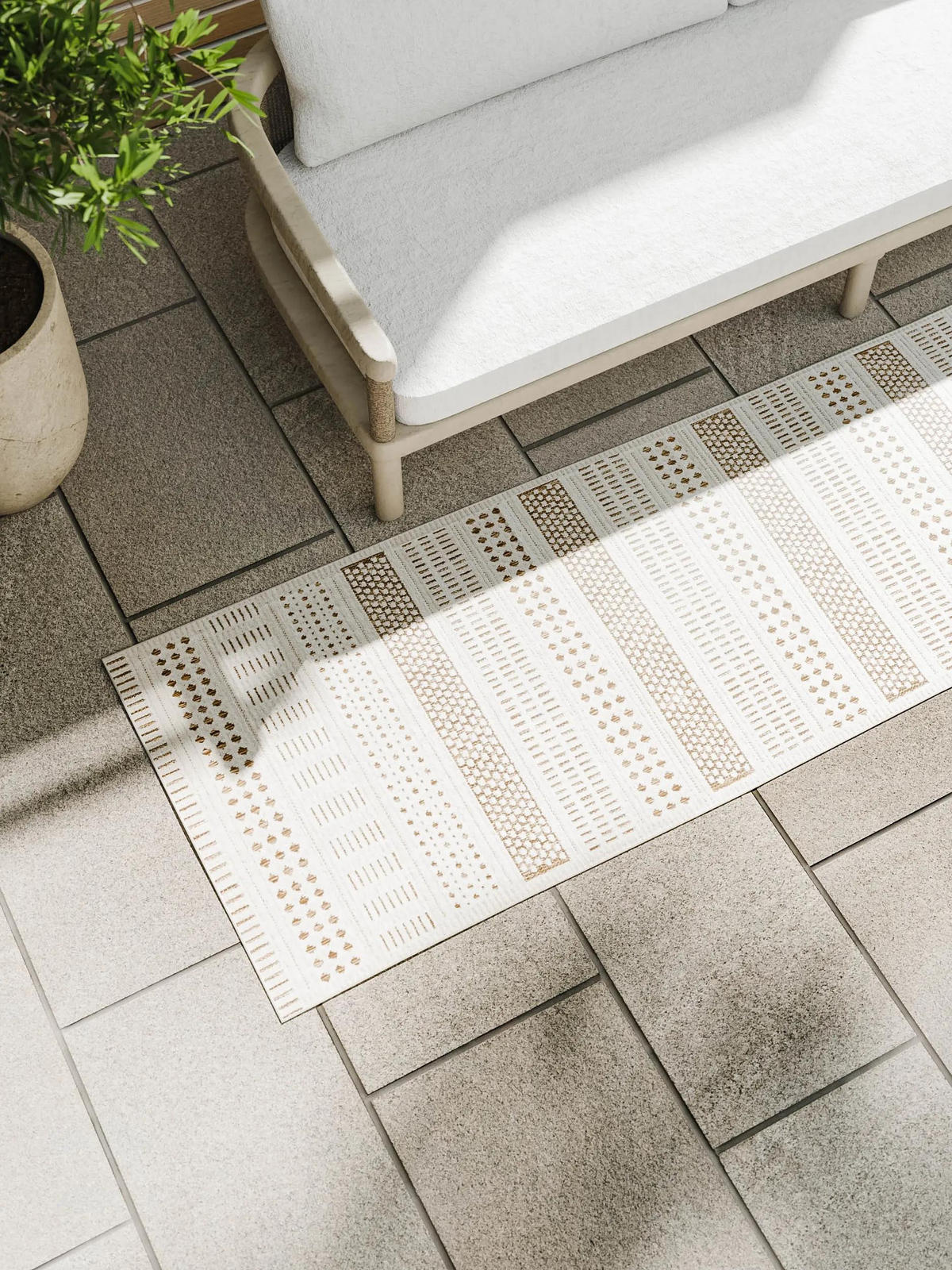 OUTDOORTEPPICH Kaleo Cream/Beige 70x200 cm - Creme, Kunststoff (70/200cm) - benuta