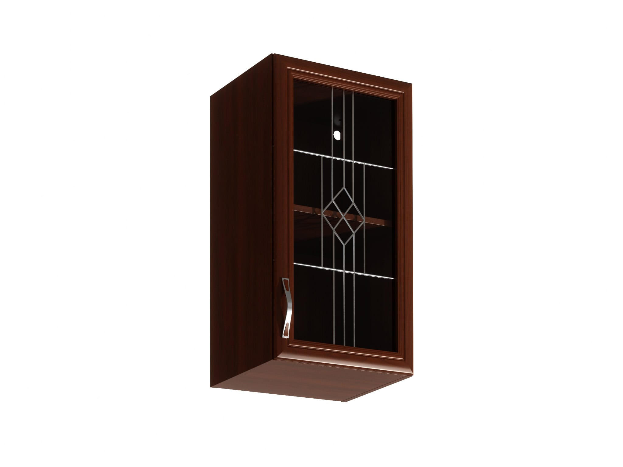 GLASHÄNGESCHRANK G40S – Sycylia Milano – Milano / Walnuss / Links - Walnussfarben, Glas/Holzwerkstoff (40/72/32cm) - ROYAL24_MARKT