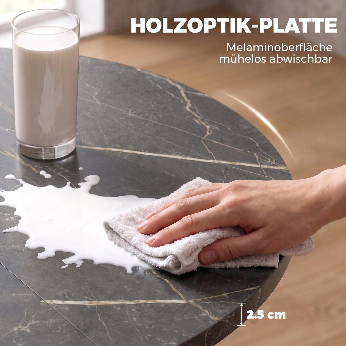 ESSTISCH Schwarz ausziehbar 135/100/75 cm - Schwarz, Metall (135/100/75cm) - PANGIVO