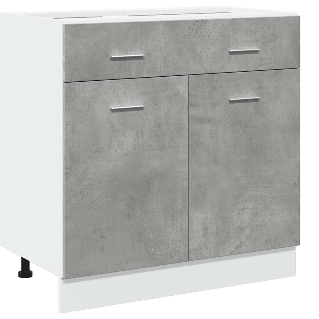 vidaXL Schubunterschrank Grau 46x81.5x80 cm