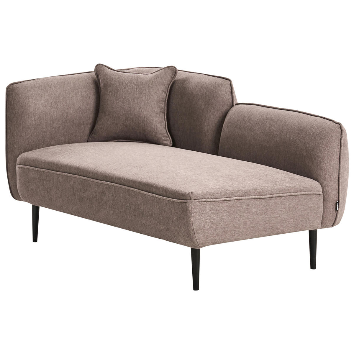 ȘEZLONG PE PARTEA STÂNGĂ textil maro deschis Chevannes - maro/negru, material textil (138/74/77cm) - Beliani