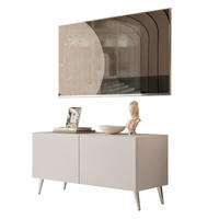 TV-LOWBOARD COLGANTE 100 cm Kaschmir auf Chrom Beinen - Kaschmir/Chromfarben, Holzwerkstoff/Metall (100/49/40cm) - Lookway