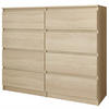 KOMMODE Look 100 cm mit acht Schubladen, eiche Sonoma - Sonoma Eiche, Holzwerkstoff (100/93/33cm) - Beautysofa