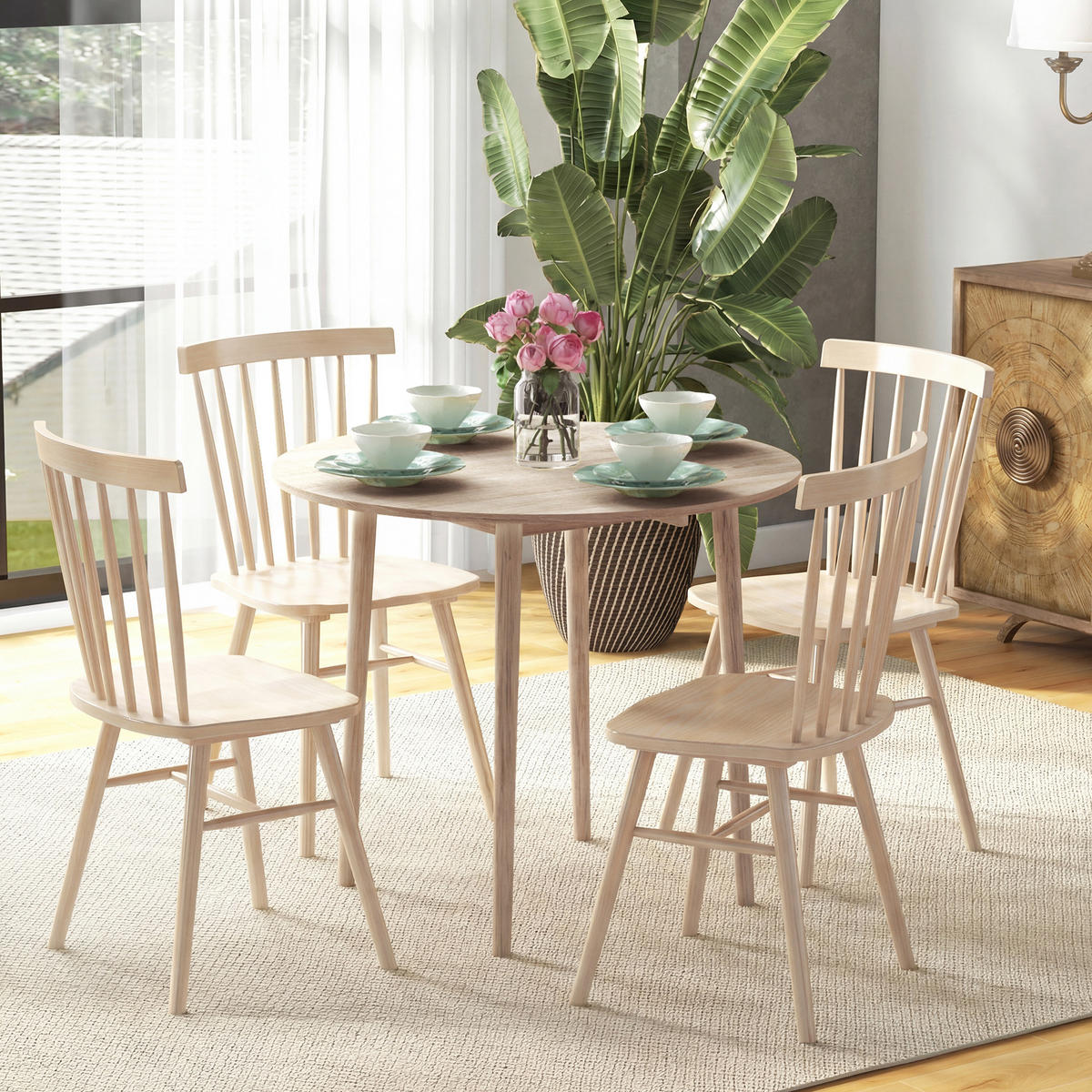 ESSTISCH Naturholz 1 Stück - Beige, Kunststoff (89/89/73.5cm) - GiPP