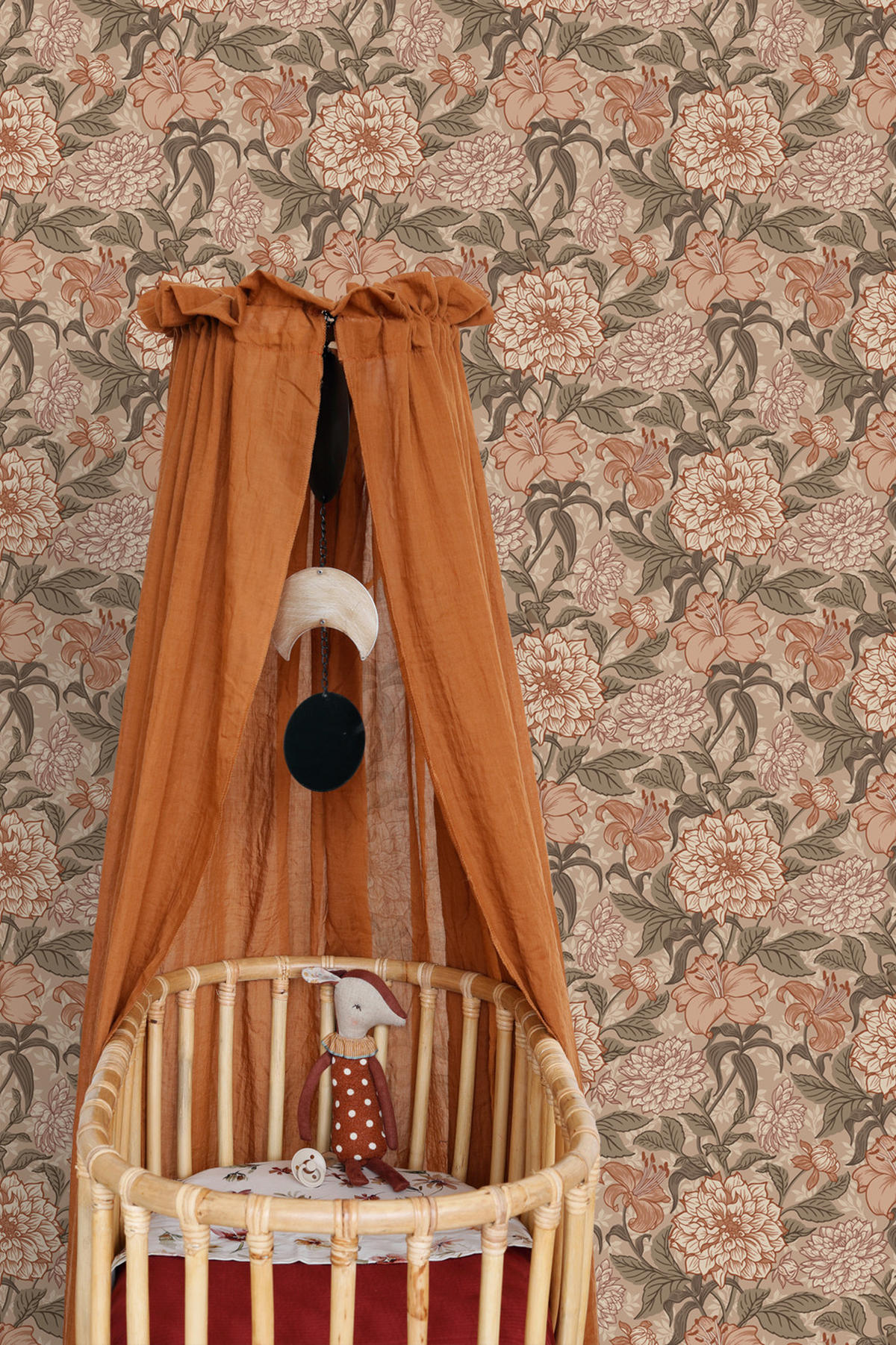 TAPETE Blumenmuster 53 cm x 10.05 m - Terracotta, Papier (53/1000cm) - ESTAhome