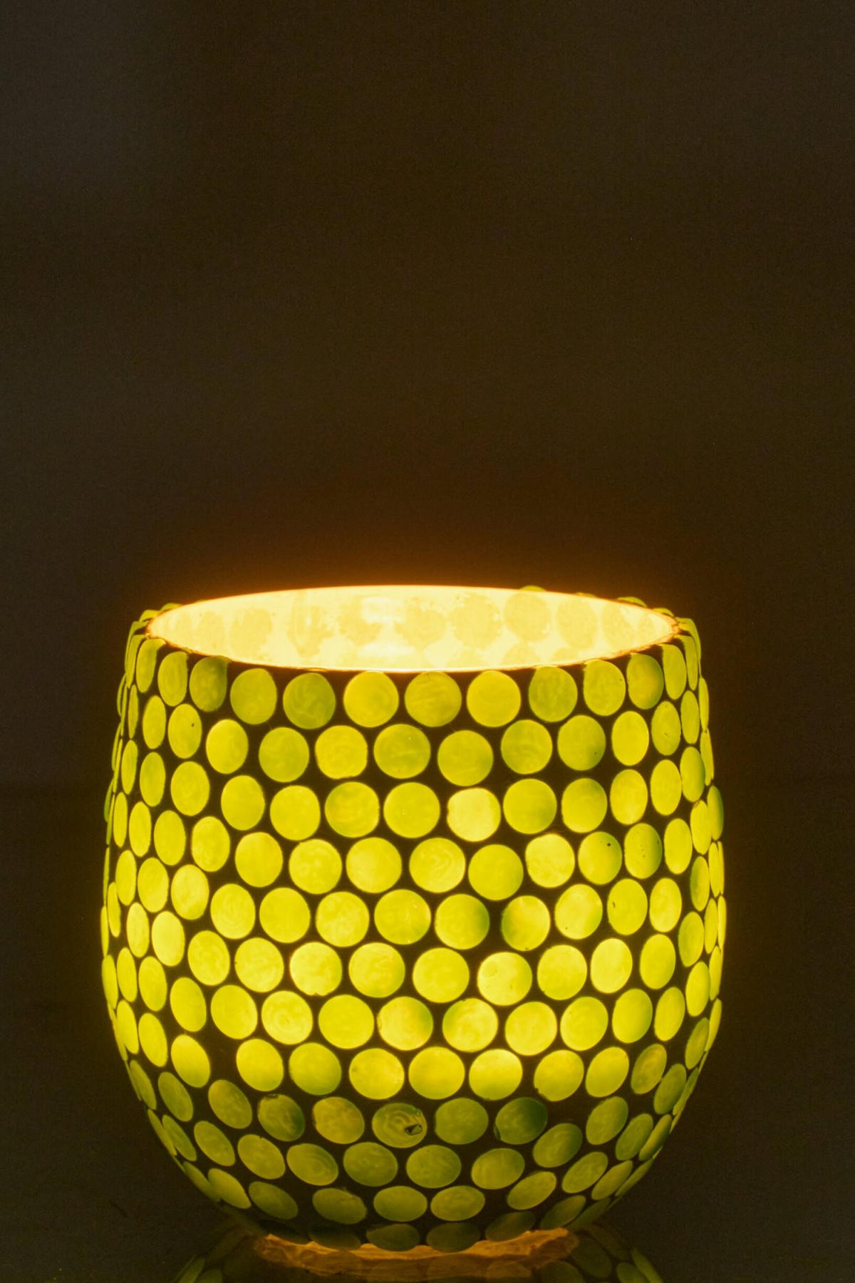 KERZENSTÄNDER MOSAIK Grün - Grün, Glas (9.5/9cm) - J-Line