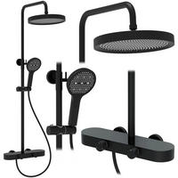 DUSCHGARNITUR Rea Creo Black - Schwarz, Metall (15.5/128/37cm) - REA