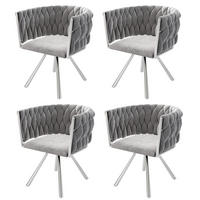 ESSZIMMERSTUHL 4er-Set Grau mit 360°-Drehfunktion - Grau, Textil (59/72/54cm) - MIVRAY
