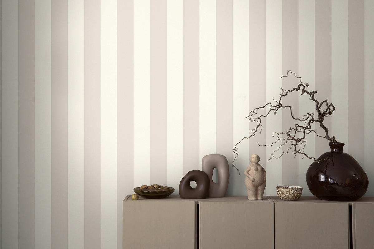 VLIESTAPETEN Casual Living, Streifentapete, grau und weiß - Weiß/Grau, Papier (530/10050cm)