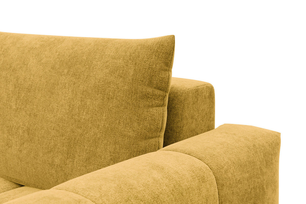 ECKSOFA VERONA 3-Sitzer links, Gelb - Gelb/Schwarz, Holz/Textil (224/173cm) - Courtois Laville