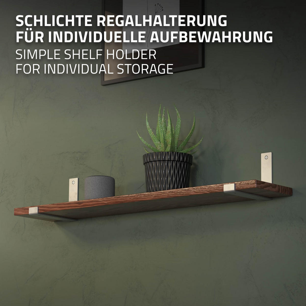 REGALHALTERUNG - Grau, Metall (14.5/4/21cm) - ML-DESIGN