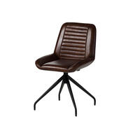 STUHL Echtleder 49 x 56 x 83 cm braun IRON LABEL #109 - Braun, Leder (49/83/56cm) - Massivmoebel24