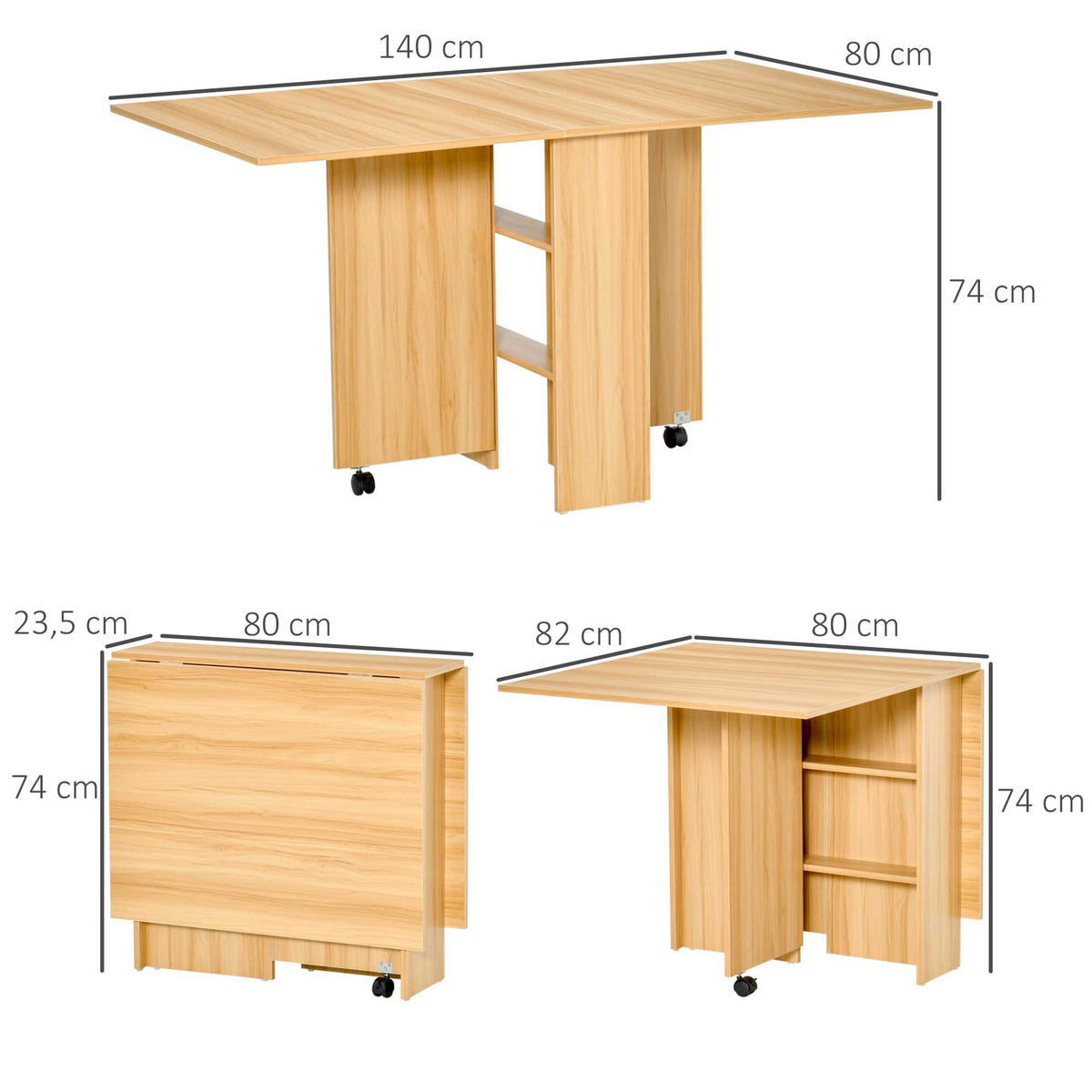 ESSTISCH Naturholz 1 Stück - Beige, Kunststoff (140/80/74cm) - GiPP