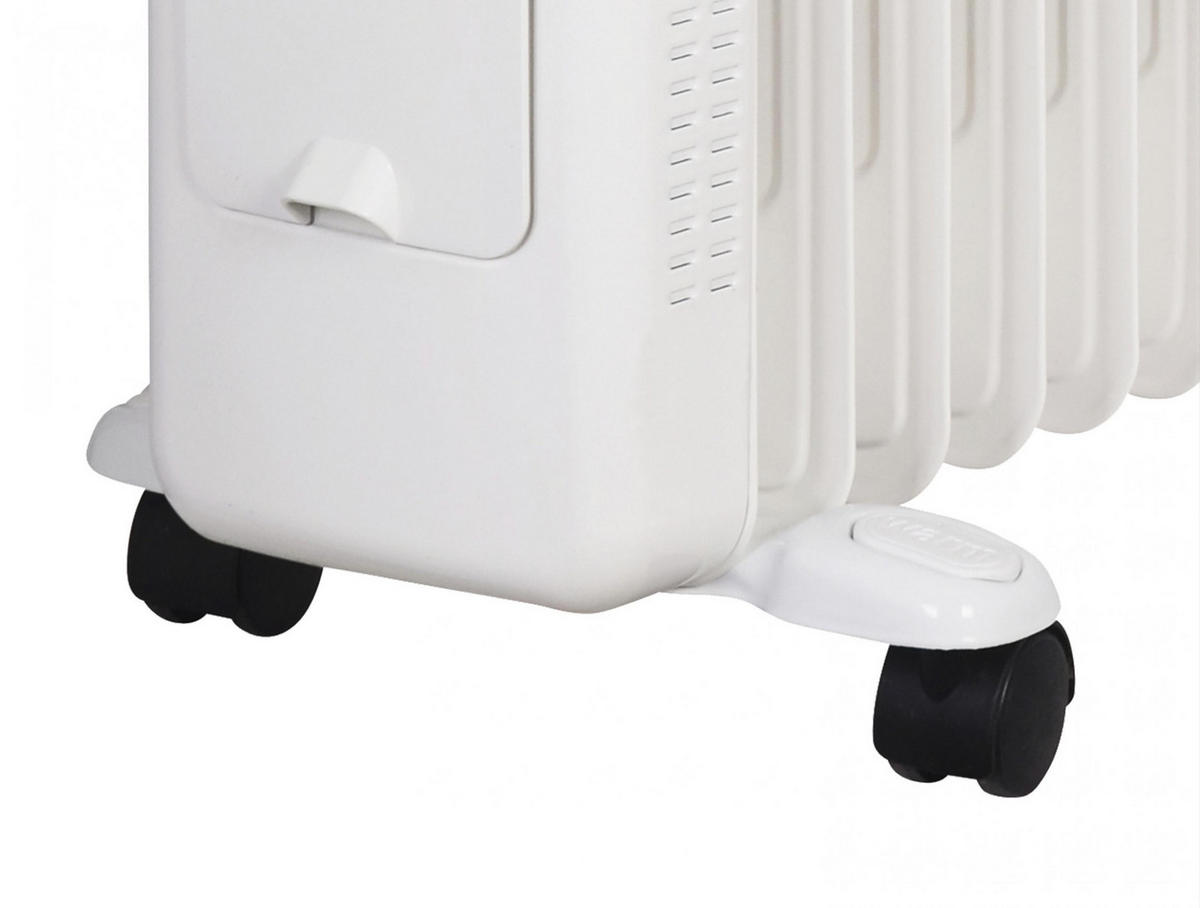 ÖLRADIATOR Weiß mit Rollen und 3 Leistungsstufen 2800 W - Weiß, Metall (46/77/15cm) - Purline